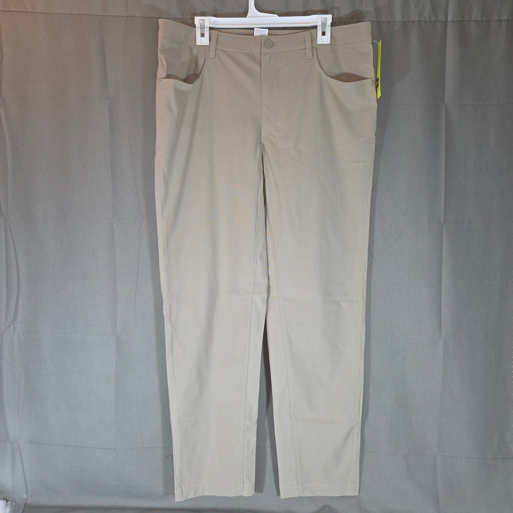 All in Motion Mens Golf Pants Tan 36x32 Recycled Polyester Stretch PID-3G91G4